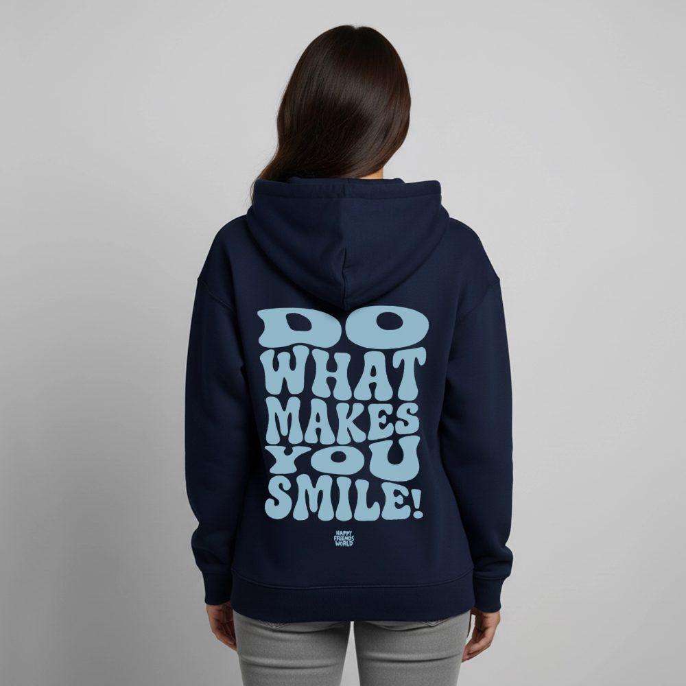 OVERSIZED Unisex Bio-Hoodie SMILE - Navy