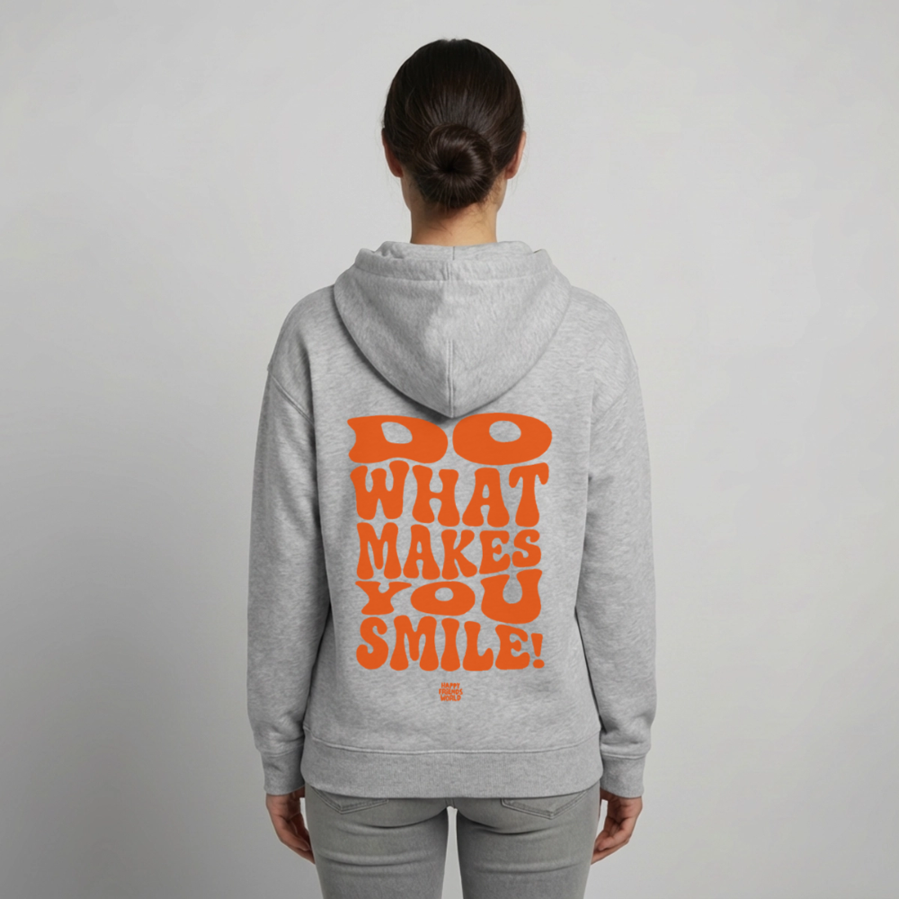 OVERSIZED Unisex Bio-Hoodie SMILE - Grau meliert