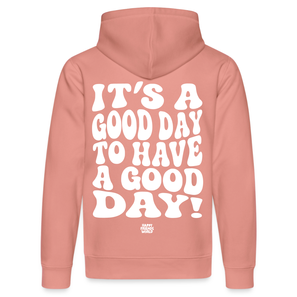 Unisex Bio-Hoodie GOOD DAY - Altrosa
