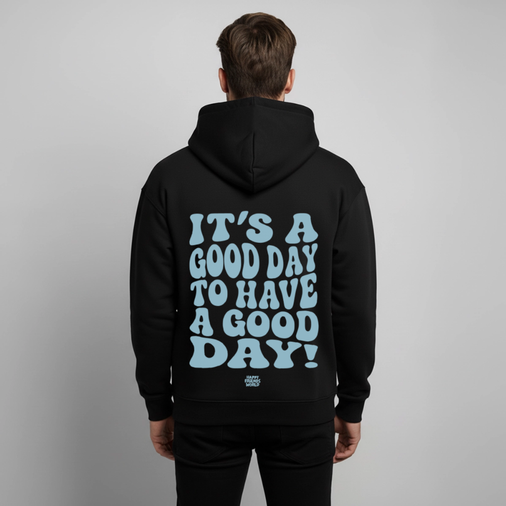 OVERSIZED Bio-Hoodie Unisex GOOD DAY - Schwarz
