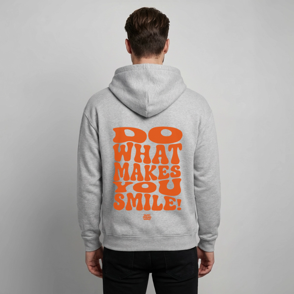 OVERSIZED Unisex Bio-Hoodie SMILE - Grau meliert