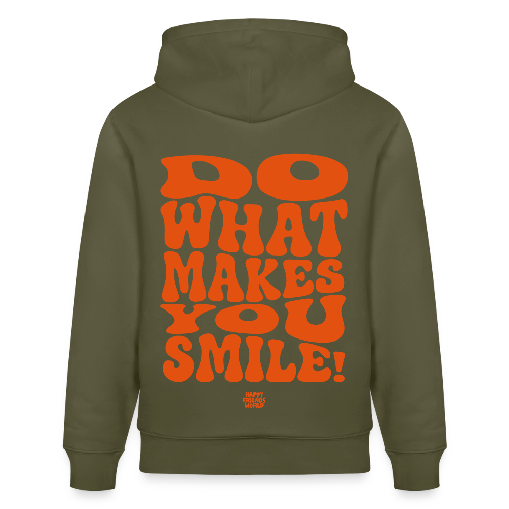 PREMIUM Unisex Bio-Hoodie SMILE - Khaki Grün