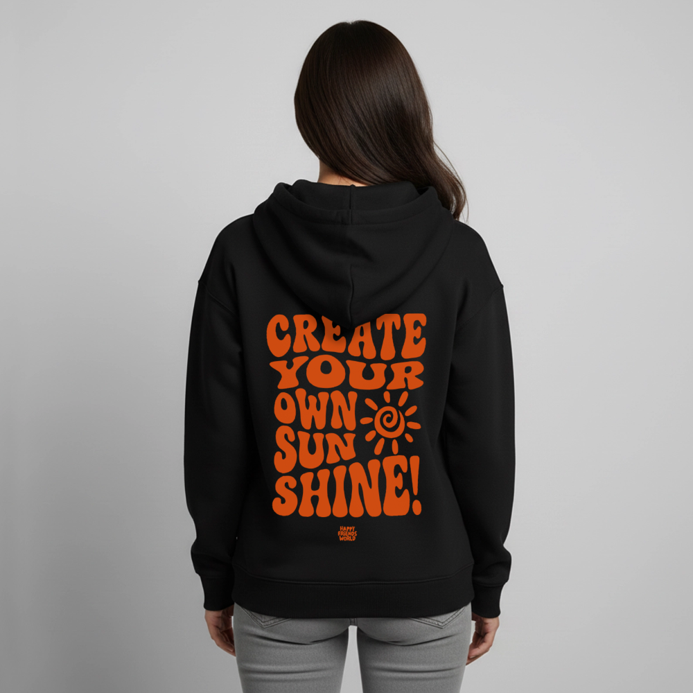 OVERSIZED Unisex Bio-Hoodie SUNSHINE - Schwarz