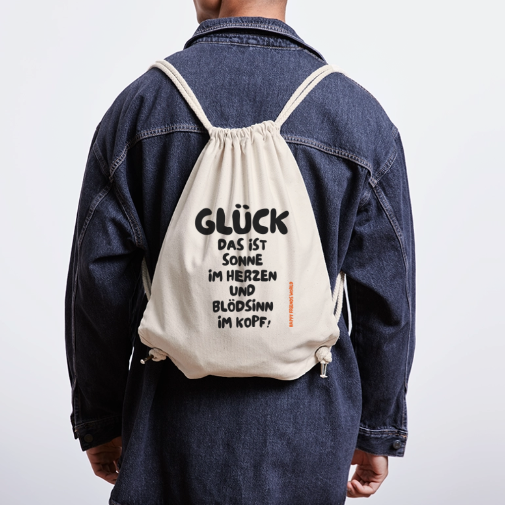 Recycelter Gym Bag GLÜCK - Naturweiß
