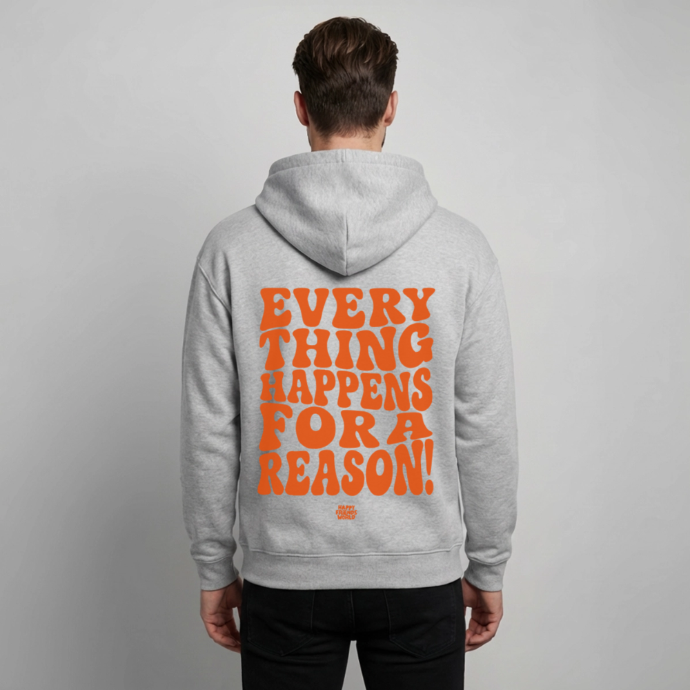 OVERSIZED Unisex Bio-Hoodie EVERYTHING - Grau meliert
