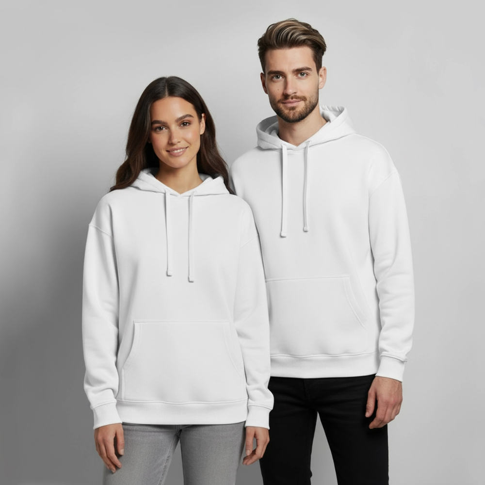 OVERSIZED Unisex Bio-Hoodie SMILE - Weiß
