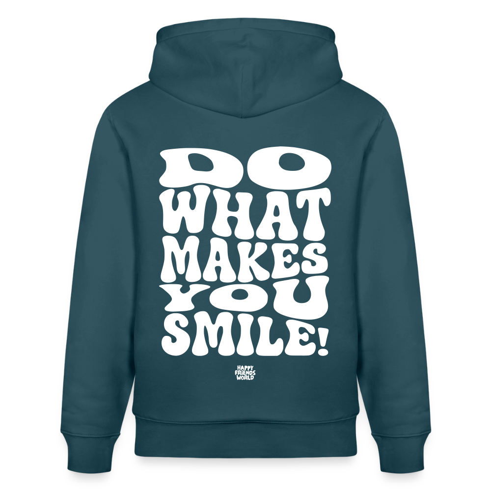 PREMIUM Unisex Bio-Hoodie SMILE - Dunkles Petrol