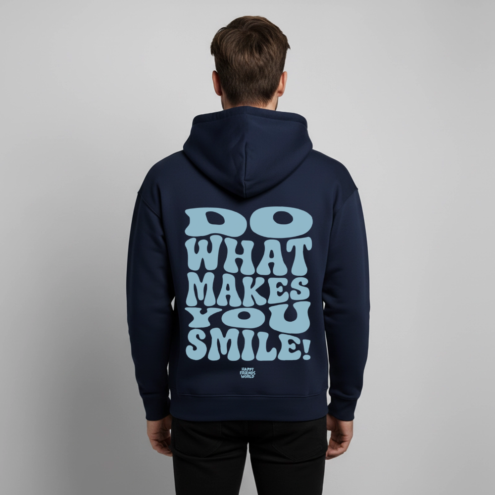 OVERSIZED Unisex Bio-Hoodie SMILE - Navy