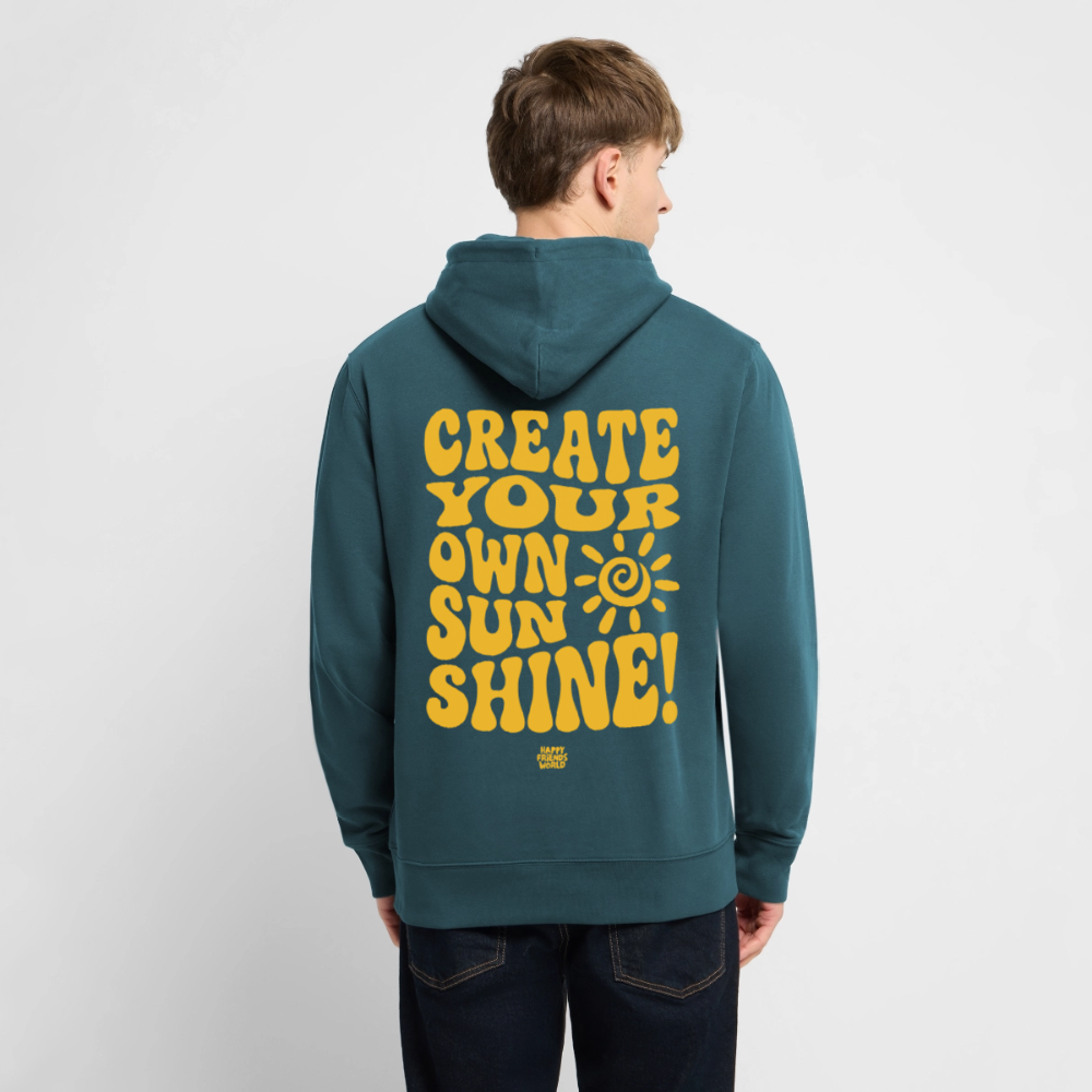 PREMIUM Unisex Bio-Hoodie SUNSHINE - Dunkles Petrol
