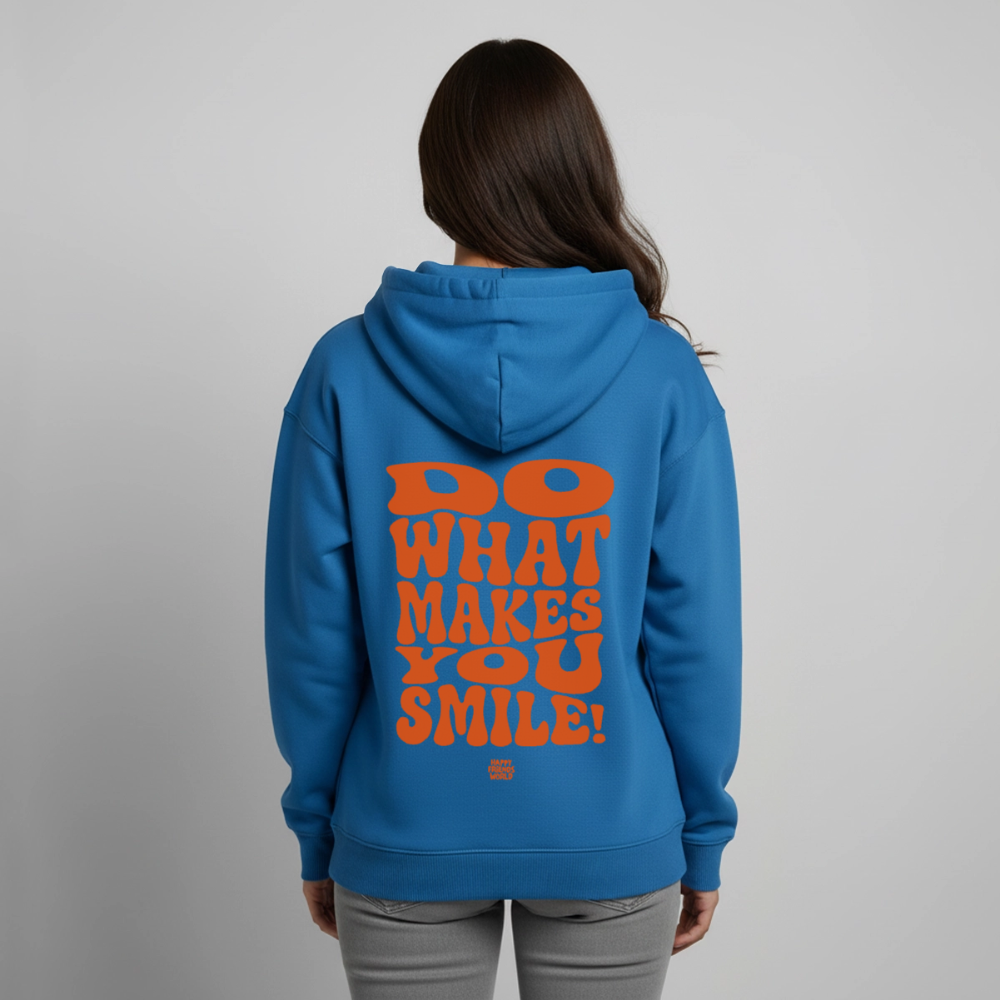 OVERSIZED Unisex Bio-Hoodie SMILE - Achtsames Blau