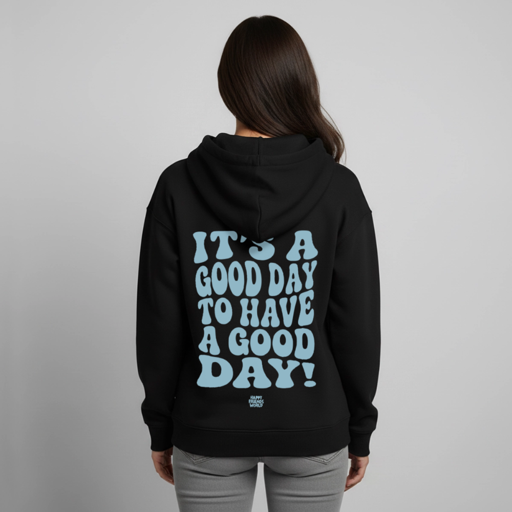 OVERSIZED Bio-Hoodie Unisex GOOD DAY - Schwarz