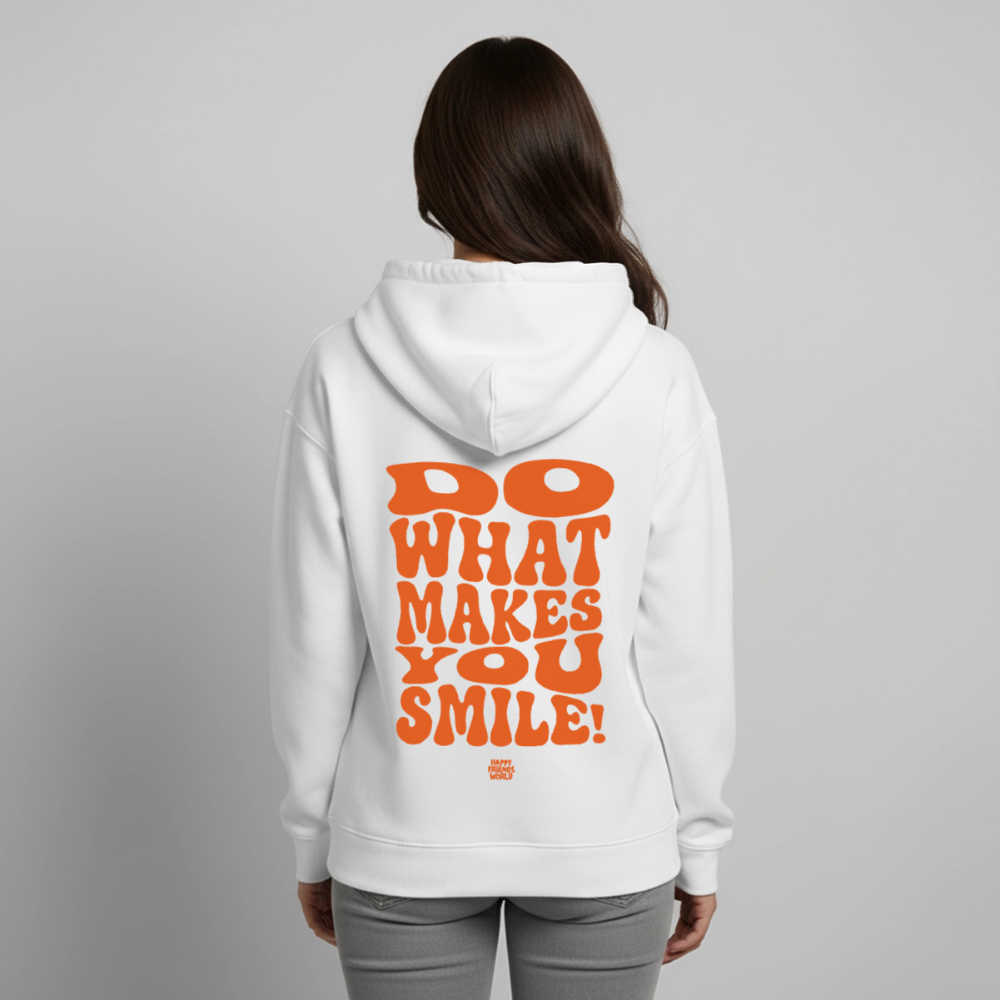 OVERSIZED Unisex Bio-Hoodie SMILE - Weiß