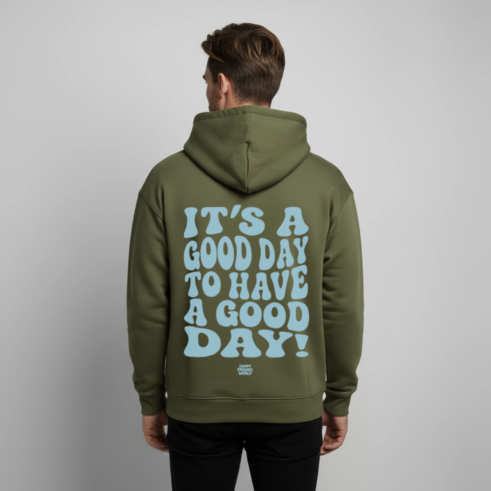 OVERSIZED Bio-Hoodie Unisex GOOD DAY - Khaki