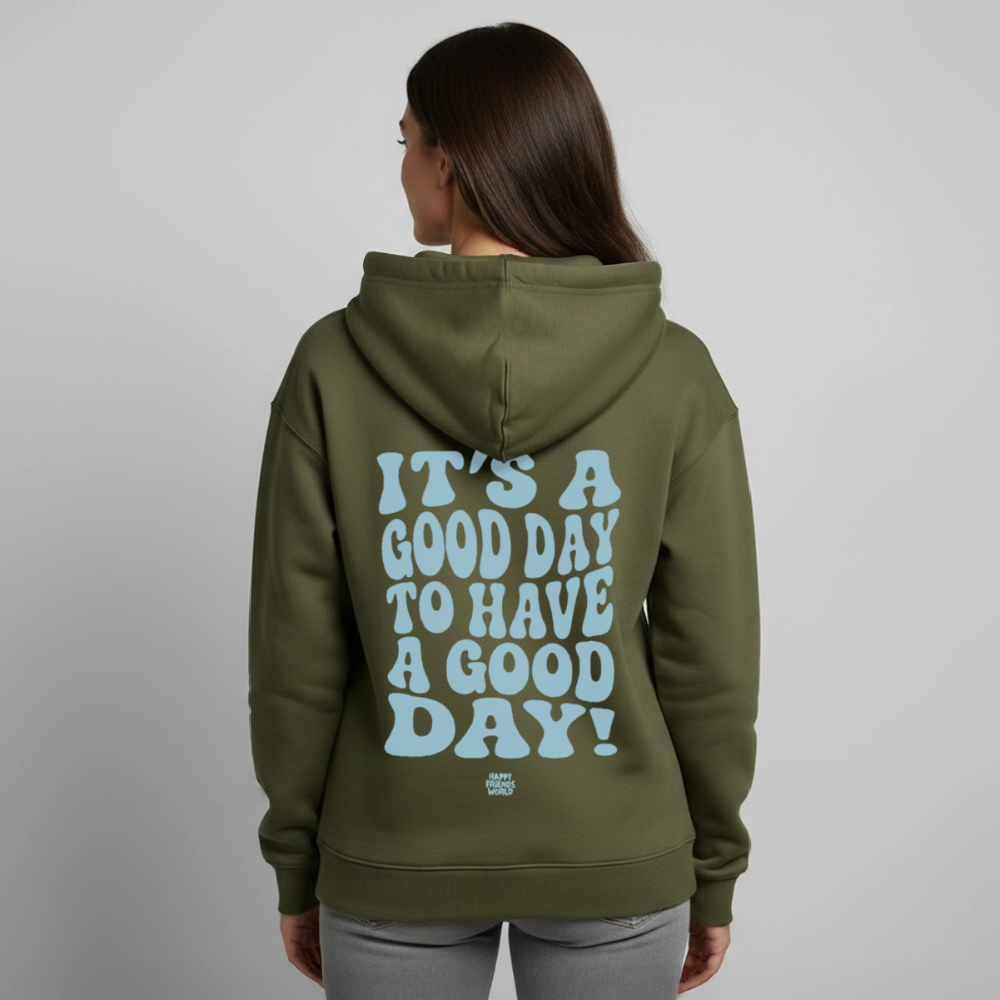 OVERSIZED Bio-Hoodie Unisex GOOD DAY - Khaki