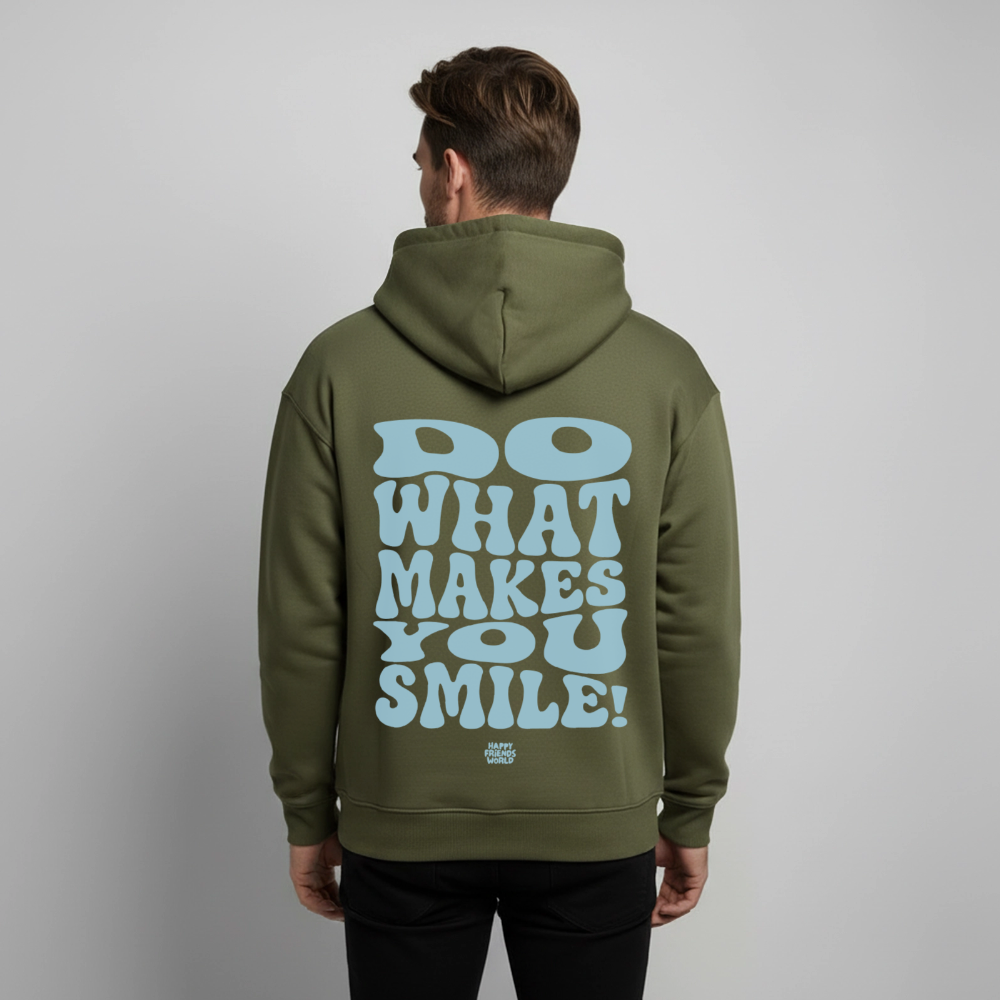 OVERSIZED Unisex Bio-Hoodie SMILE - Khaki