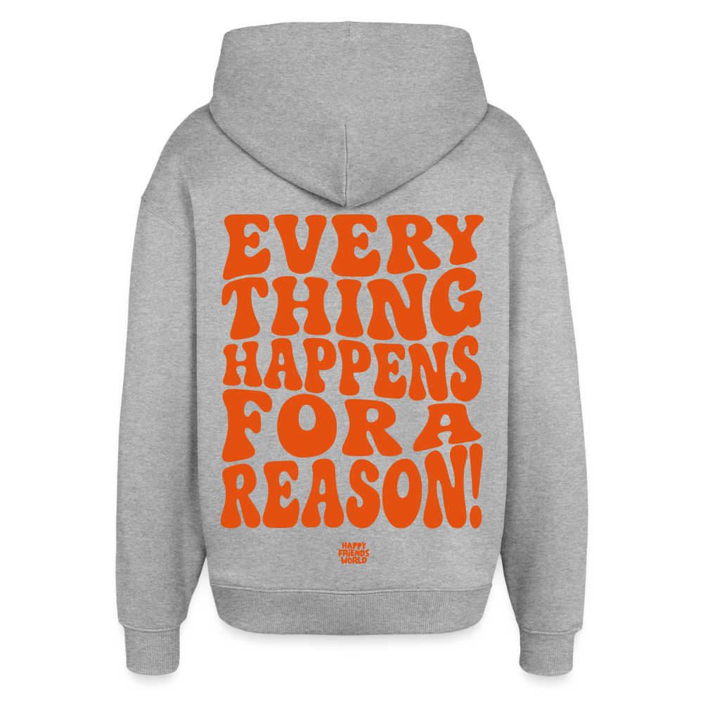 OVERSIZED Unisex Bio-Hoodie EVERYTHING - Grau meliert