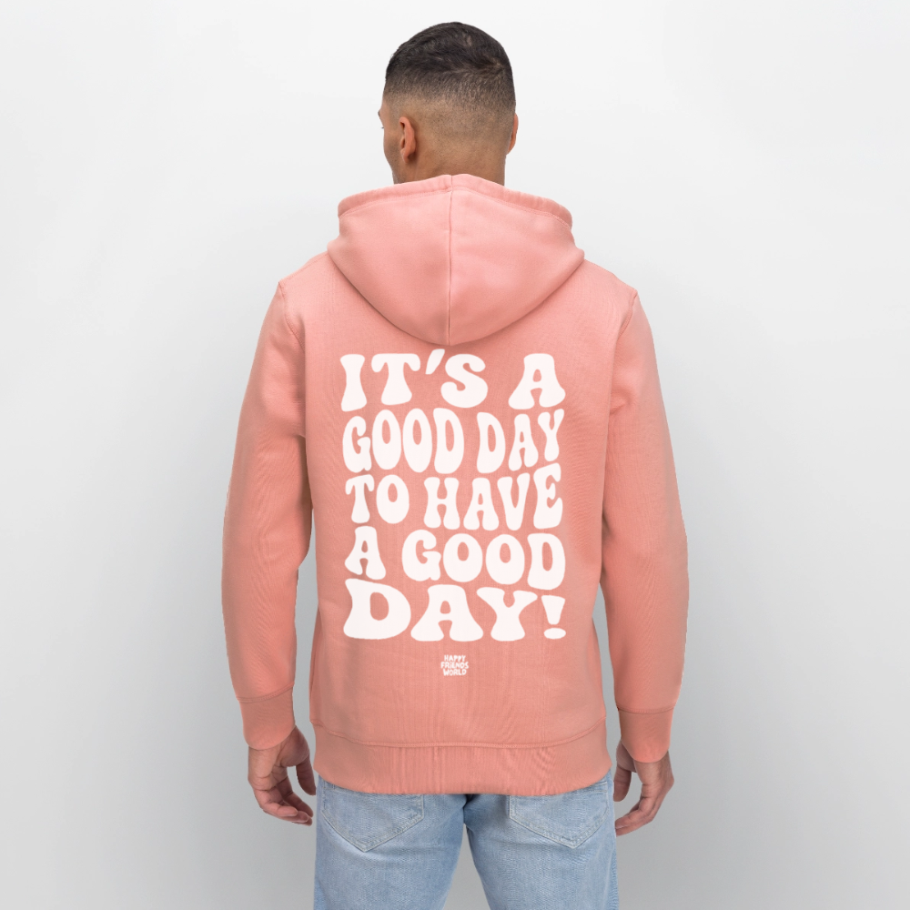 Unisex Bio-Hoodie GOOD DAY - Altrosa