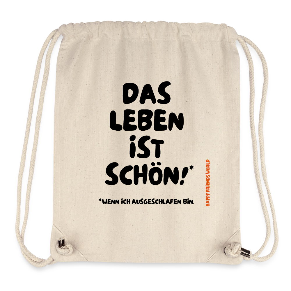 Recycelter Gym Bag LEBEN - Naturweiß