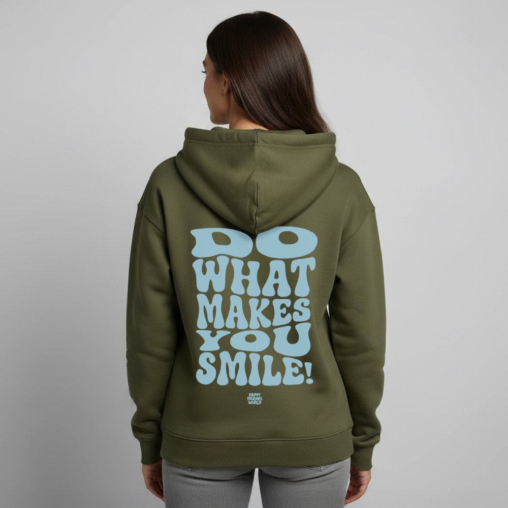OVERSIZED Unisex Bio-Hoodie SMILE - Khaki