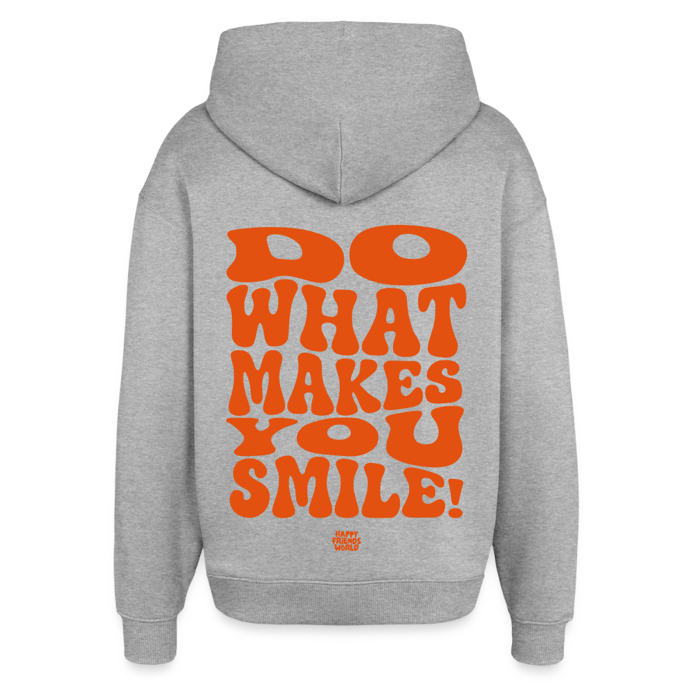 OVERSIZED Unisex Bio-Hoodie SMILE - Grau meliert