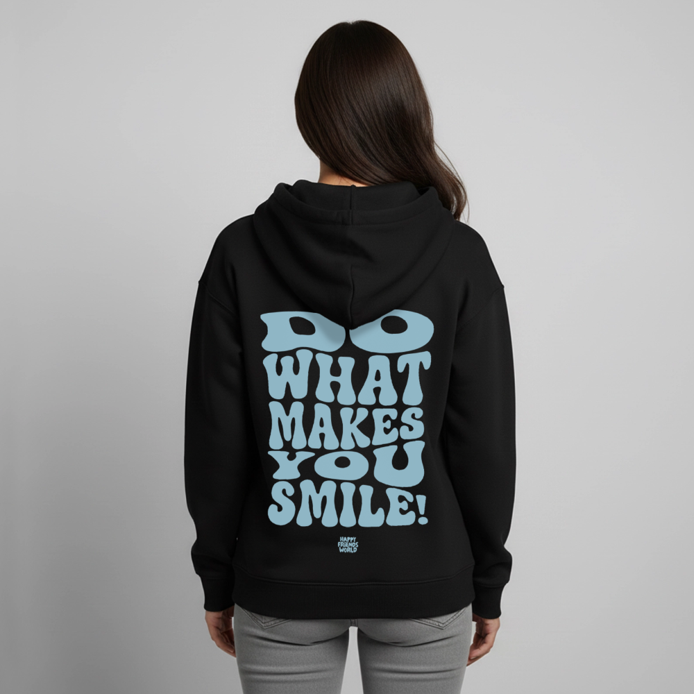 OVERSIZED Unisex Bio-Hoodie SMILE - Schwarz