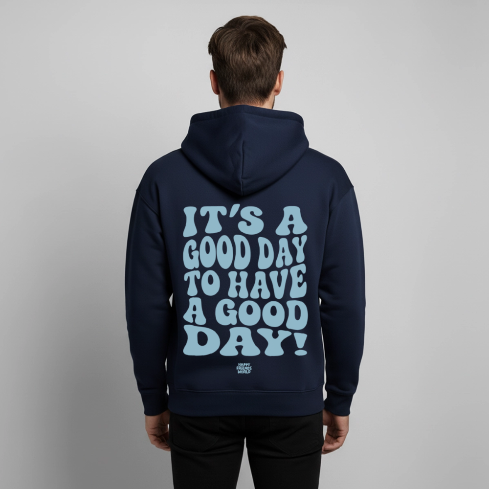 OVERSIZED Bio-Hoodie Unisex GOOD DAY - Navy