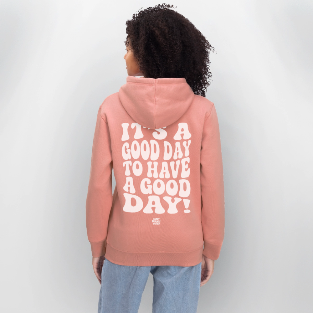 Unisex Bio-Hoodie GOOD DAY - Altrosa