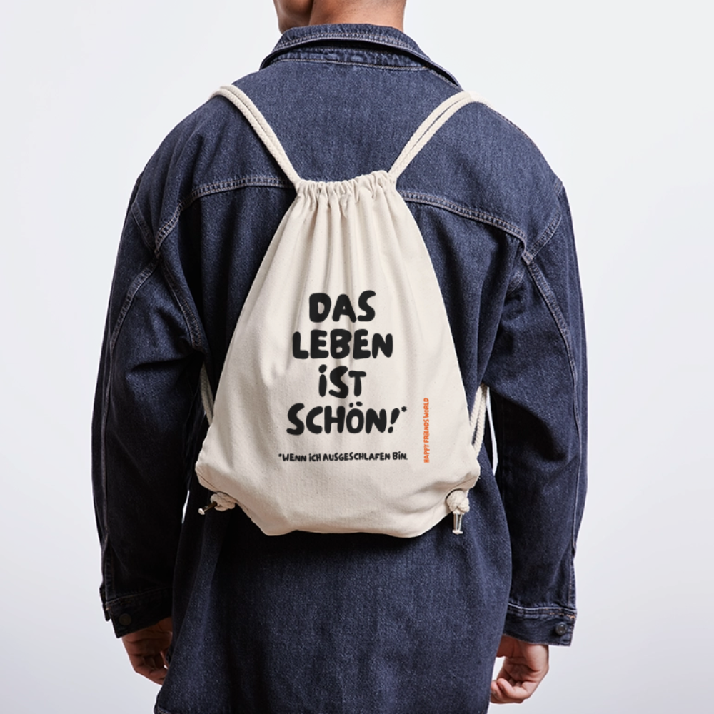 Recycelter Gym Bag LEBEN - Naturweiß