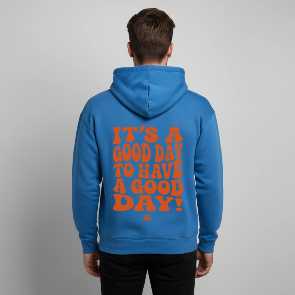 OVERSIZED Unisex Bio-Hoodie GOOD DAY - Achtsames Blau