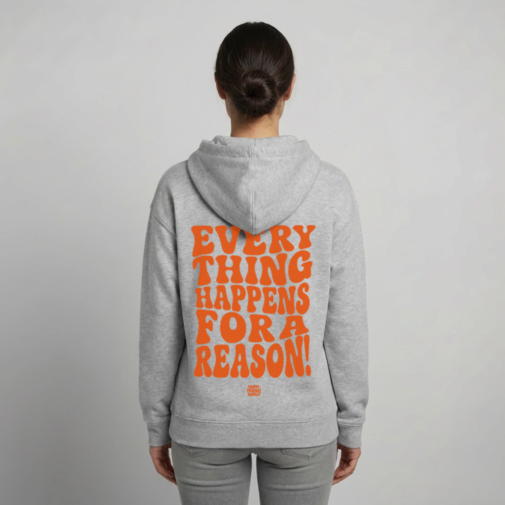 OVERSIZED Unisex Bio-Hoodie EVERYTHING - Grau meliert