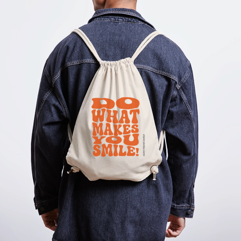 Recycelter Gym Bag SMILE - Naturweiß