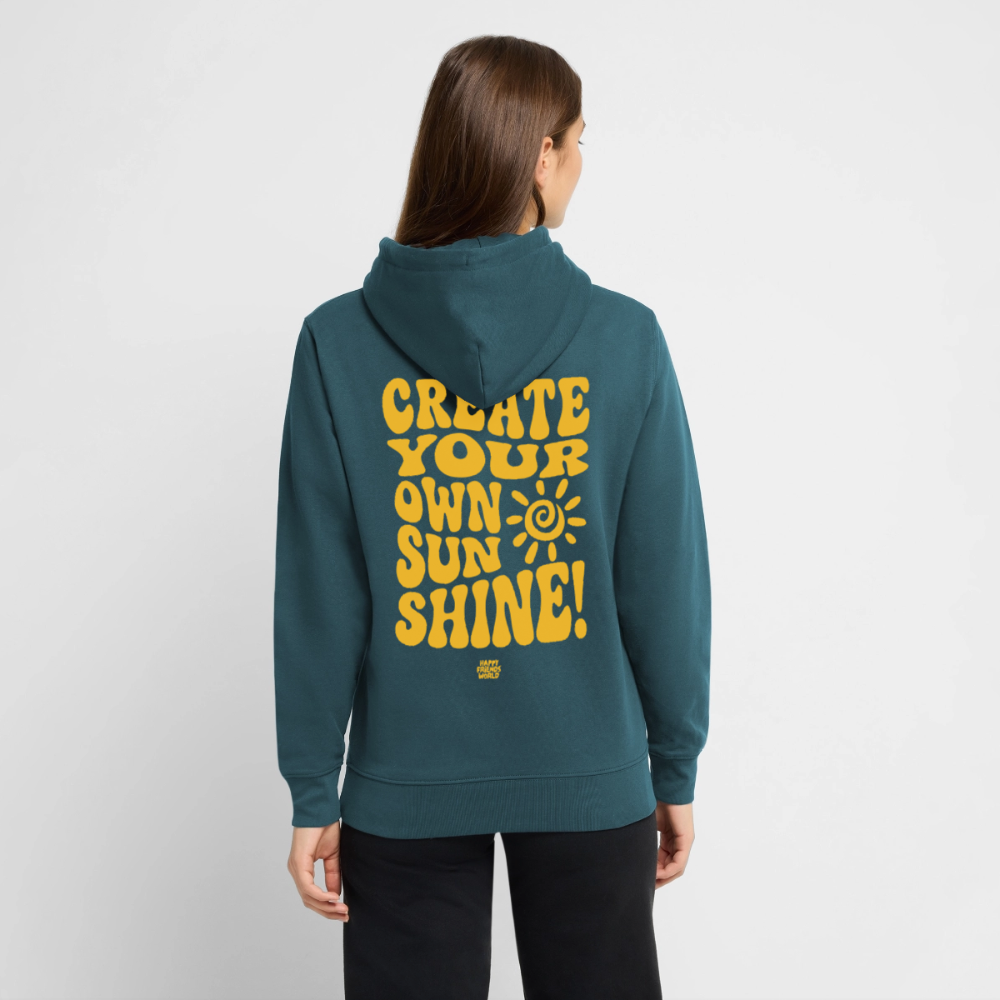 PREMIUM Unisex Bio-Hoodie SUNSHINE - Dunkles Petrol