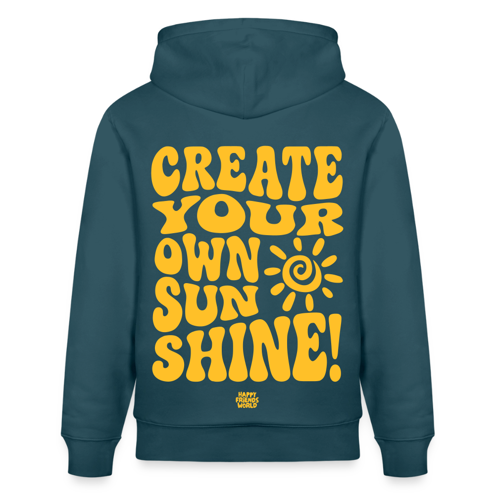PREMIUM Unisex Bio-Hoodie SUNSHINE - Dunkles Petrol