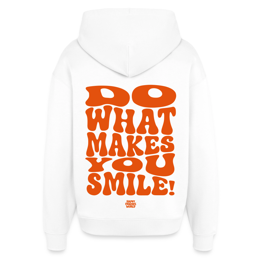 OVERSIZED Unisex Bio-Hoodie SMILE - Weiß