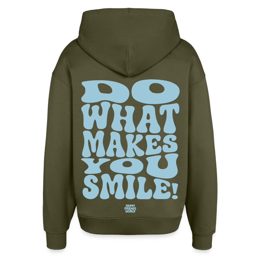 OVERSIZED Unisex Bio-Hoodie SMILE - Khaki