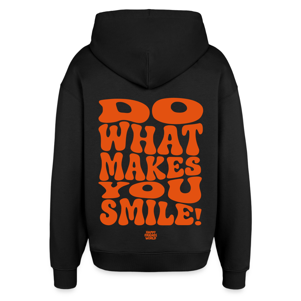 OVERSIZED Unisex Bio-Hoodie SMILE - Schwarz