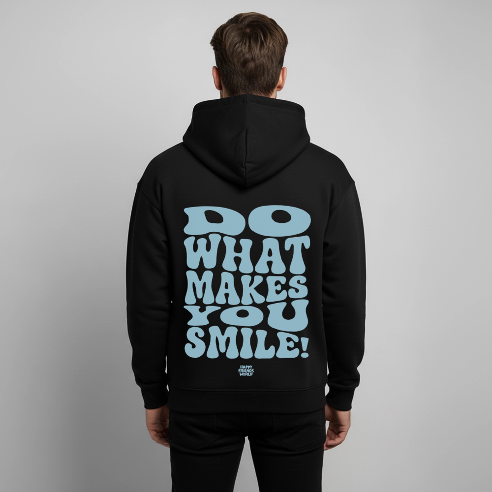 OVERSIZED Unisex Bio-Hoodie SMILE - Schwarz