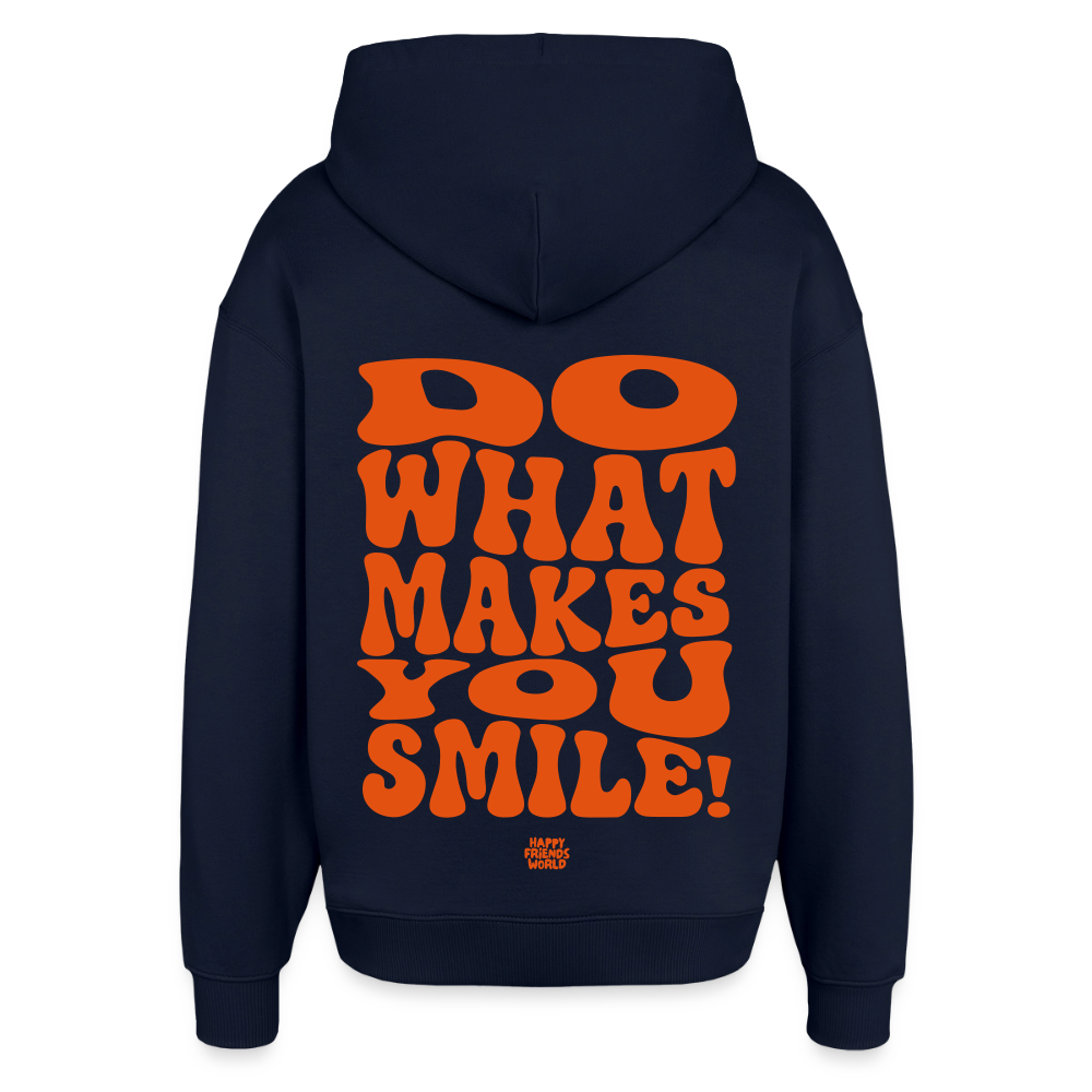 OVERSIZED Unisex Bio-Hoodie SMILE - Navy