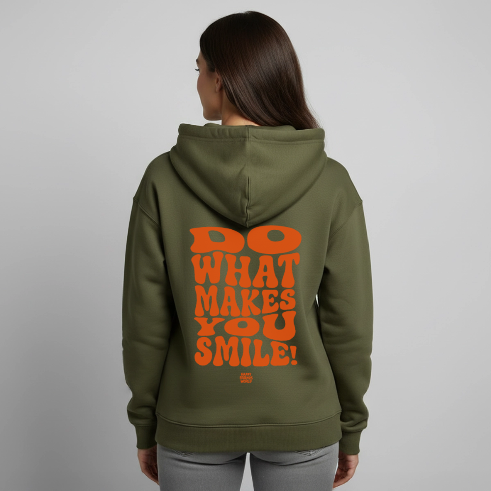 OVERSIZED Unisex Bio-Hoodie SMILE - Khaki