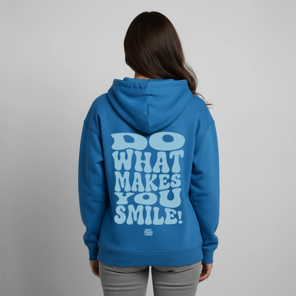 OVERSIZED Unisex Bio-Hoodie SMILE - Achtsames Blau