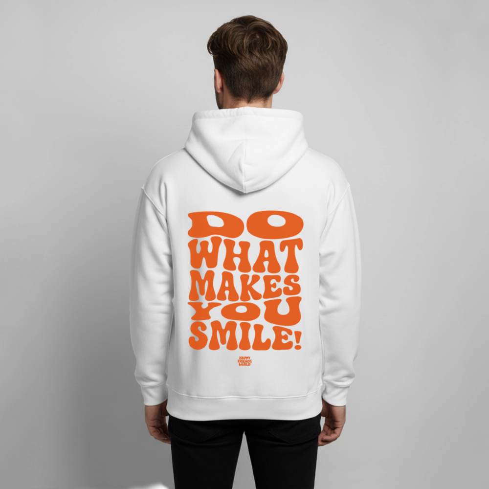 OVERSIZED Unisex Bio-Hoodie SMILE - Weiß