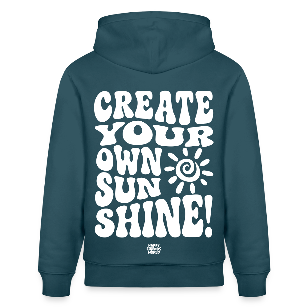 PREMIUM Unisex Bio-Hoodie SUNSHINE - Dunkles Petrol