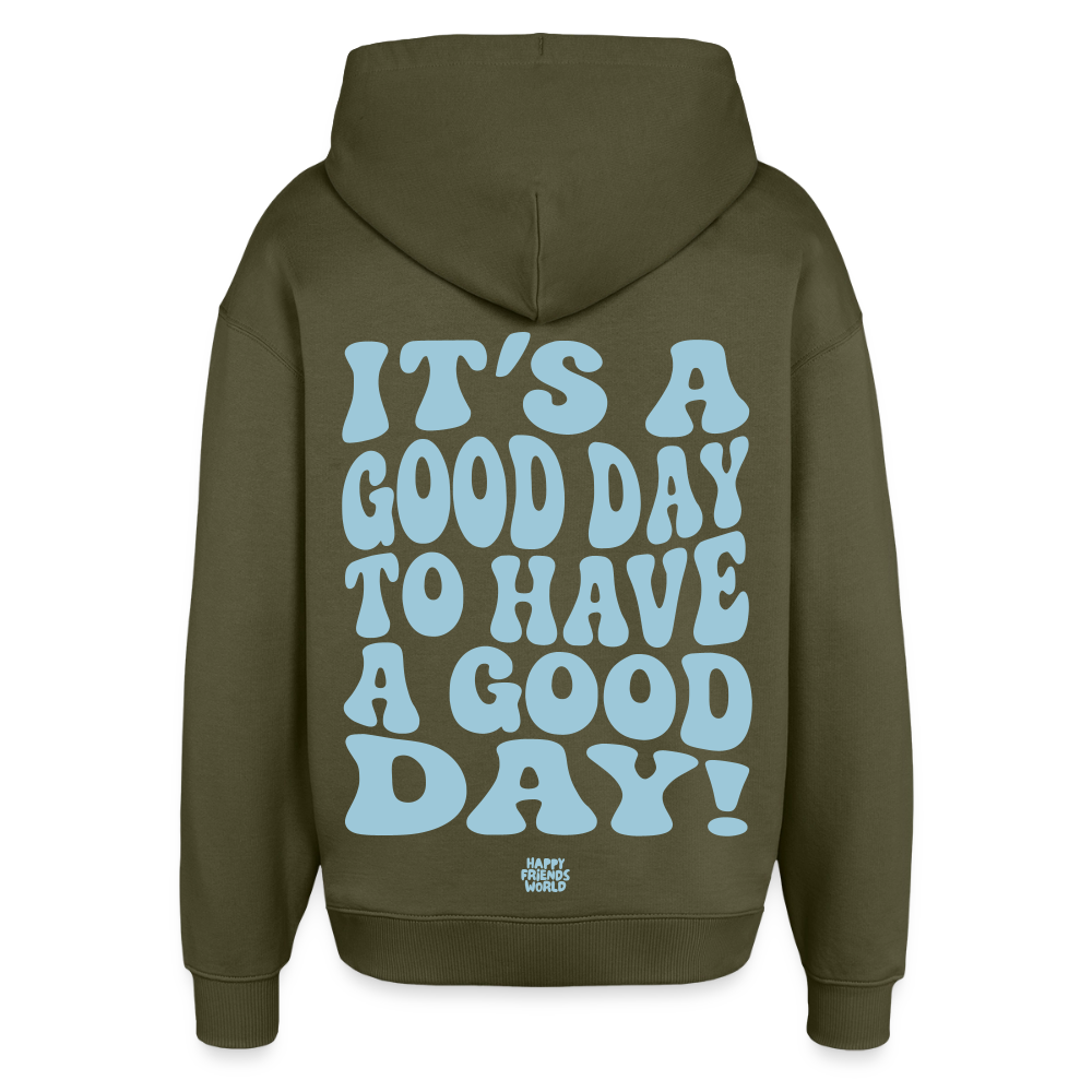 OVERSIZED Bio-Hoodie Unisex GOOD DAY - Khaki