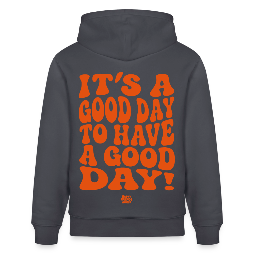 PREMIUM Unisex Bio-Hoodie GOOD DAY - Indigoblau