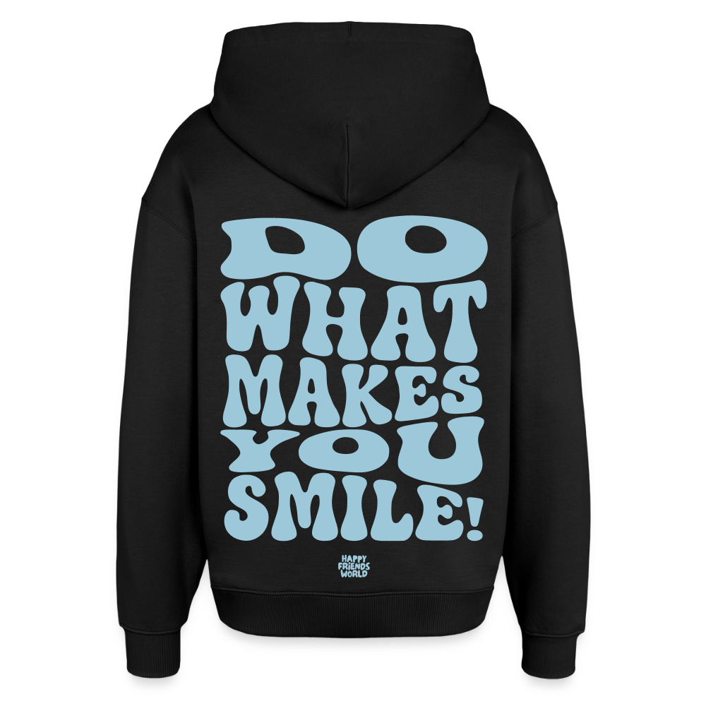 OVERSIZED Unisex Bio-Hoodie SMILE - Schwarz